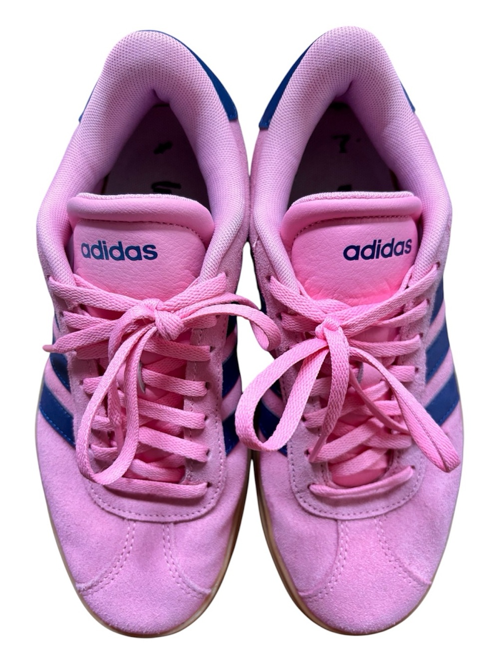 adidas Pink Suede Sneakers with Navy Stripes